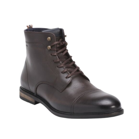 AMBITIOUS Men's Made In Portugal Leather Inside Zip Cap Toe Boots - Picture 1 of 3
